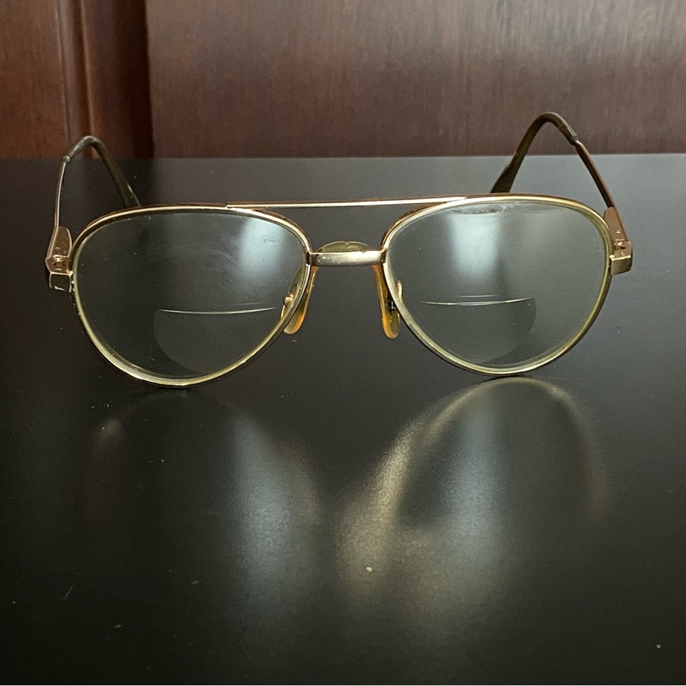 SRO FRAME FRANCE NAT GD 130 Top Gun Gold Aviator Sunglasses Frames Used replace